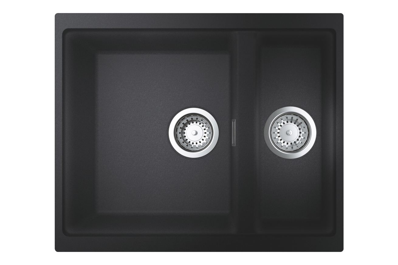 Мойка GROHE K500 с 1,5 чашей, 555 x 460 мм, черный гранит (31648AP0)
