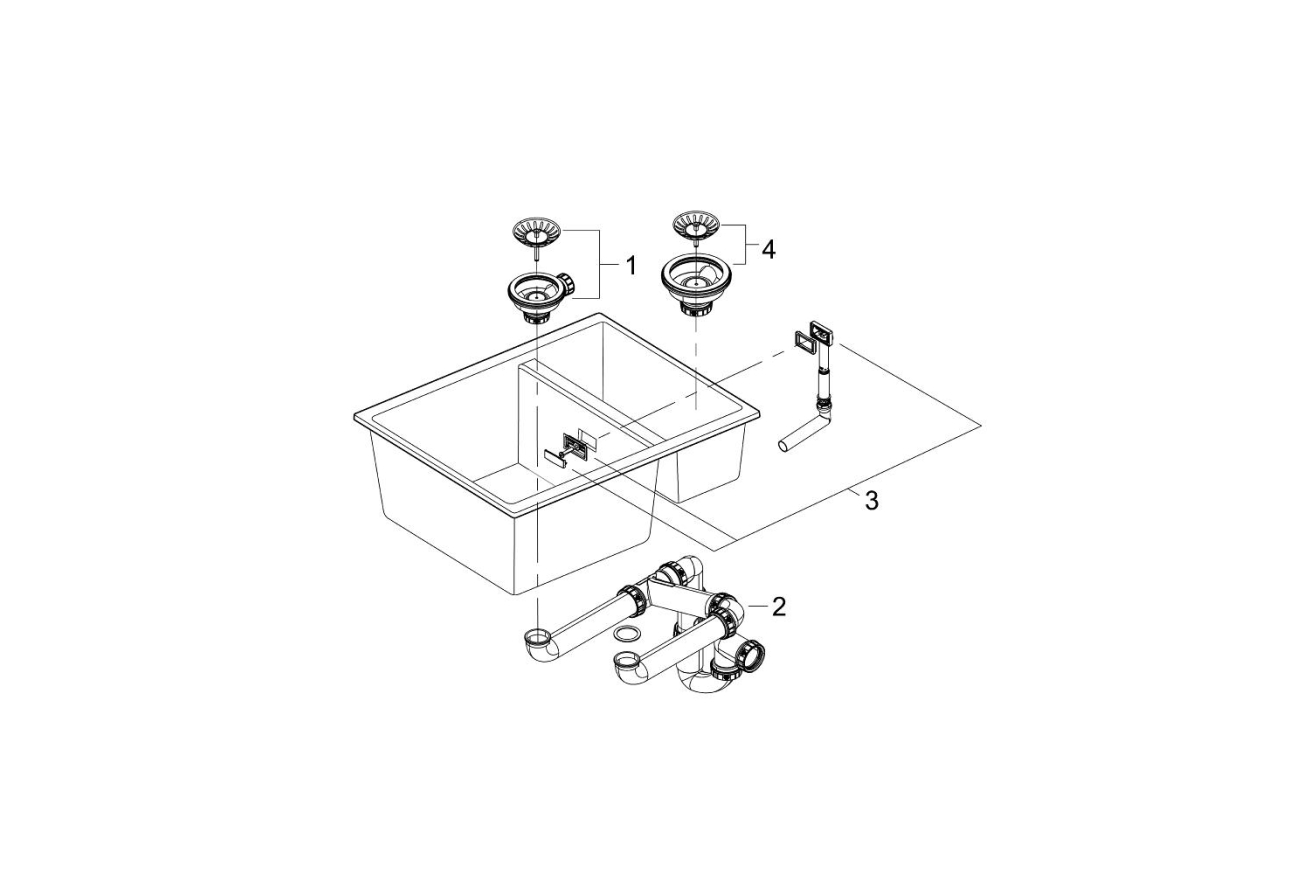 Мойка GROHE K500 с 1,5 чашей, 555 x 460 мм, черный гранит (31648AP0)