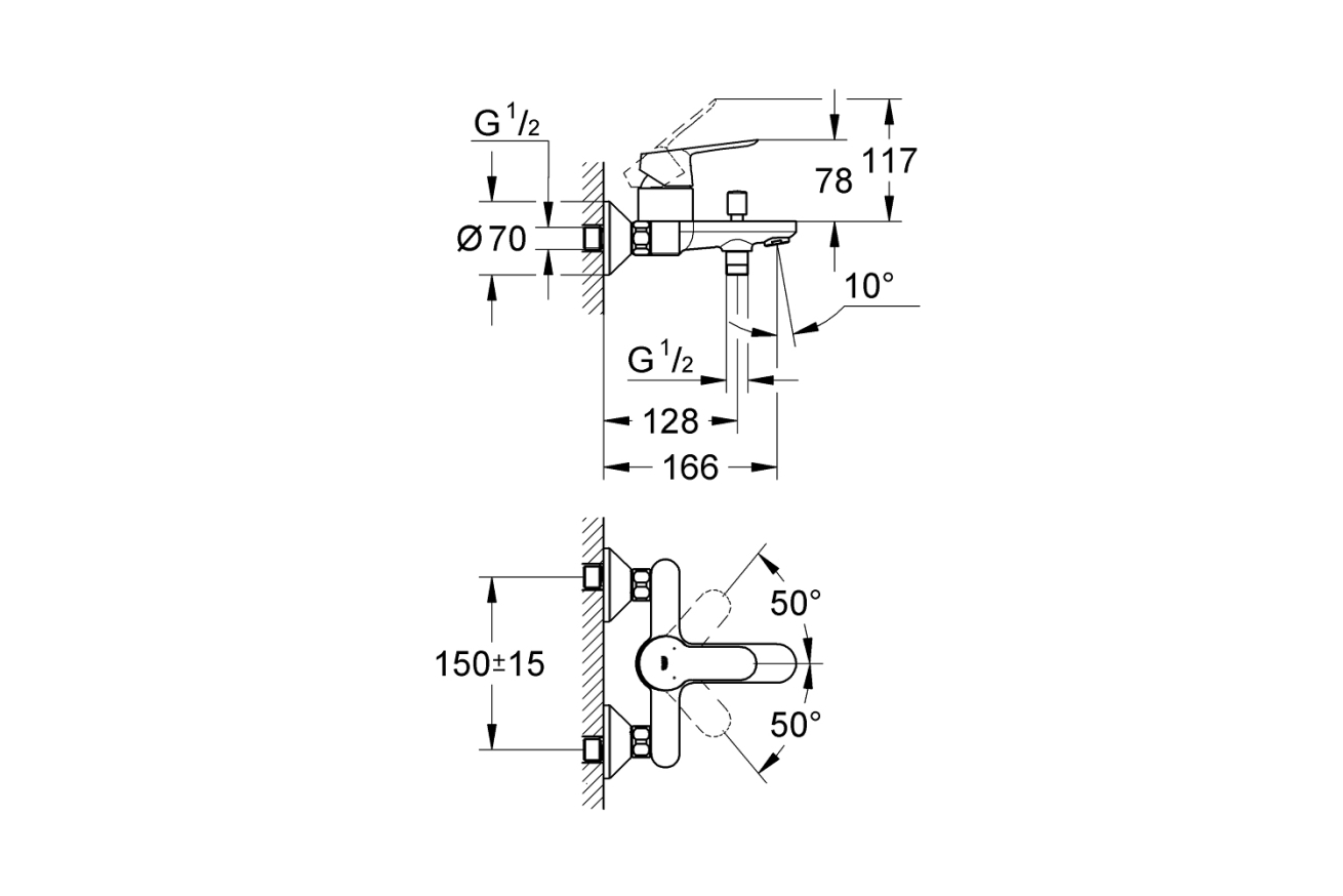 Готовый комплект для ванной комнаты GROHE BauEdge (NB0004-2)