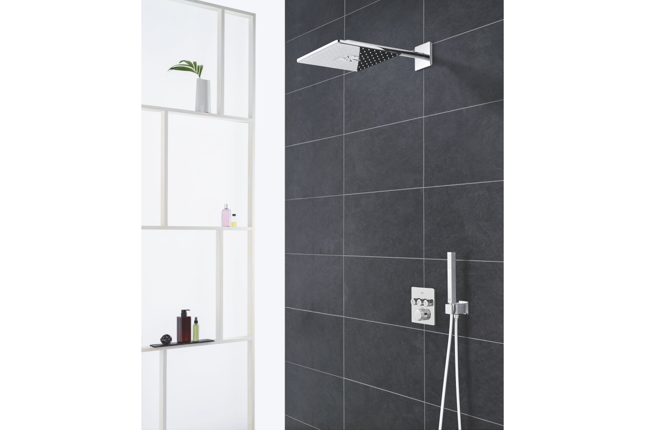 Верхний душ GROHE Rainshower SmartActive 310 Cube, 2 режима, 430 мм, хром (26479000)