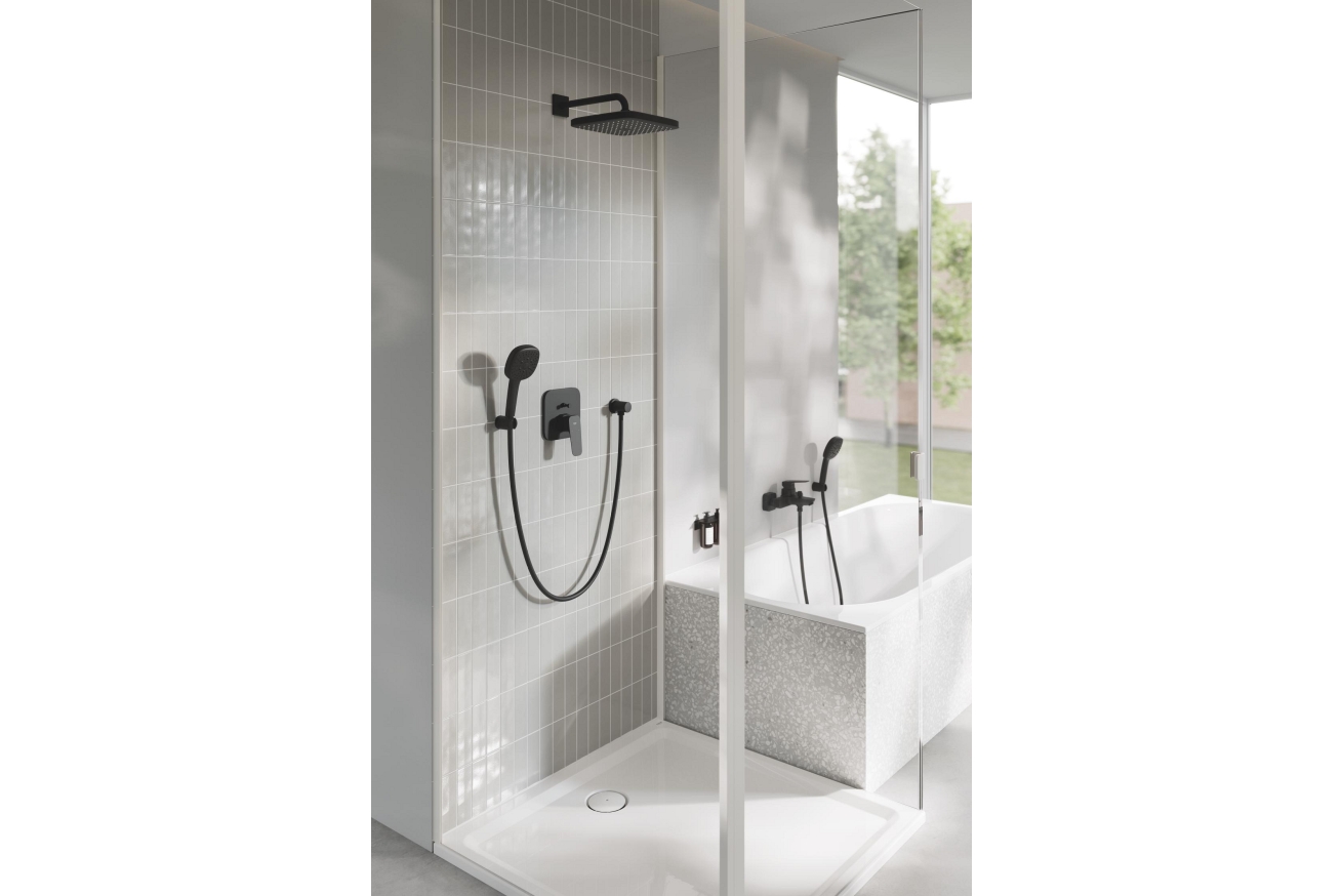 Верхний душ GROHE Tempesta Cube 250, 9,5 л/мин, 1 режим, 380 мм, черный матовый (266872430)