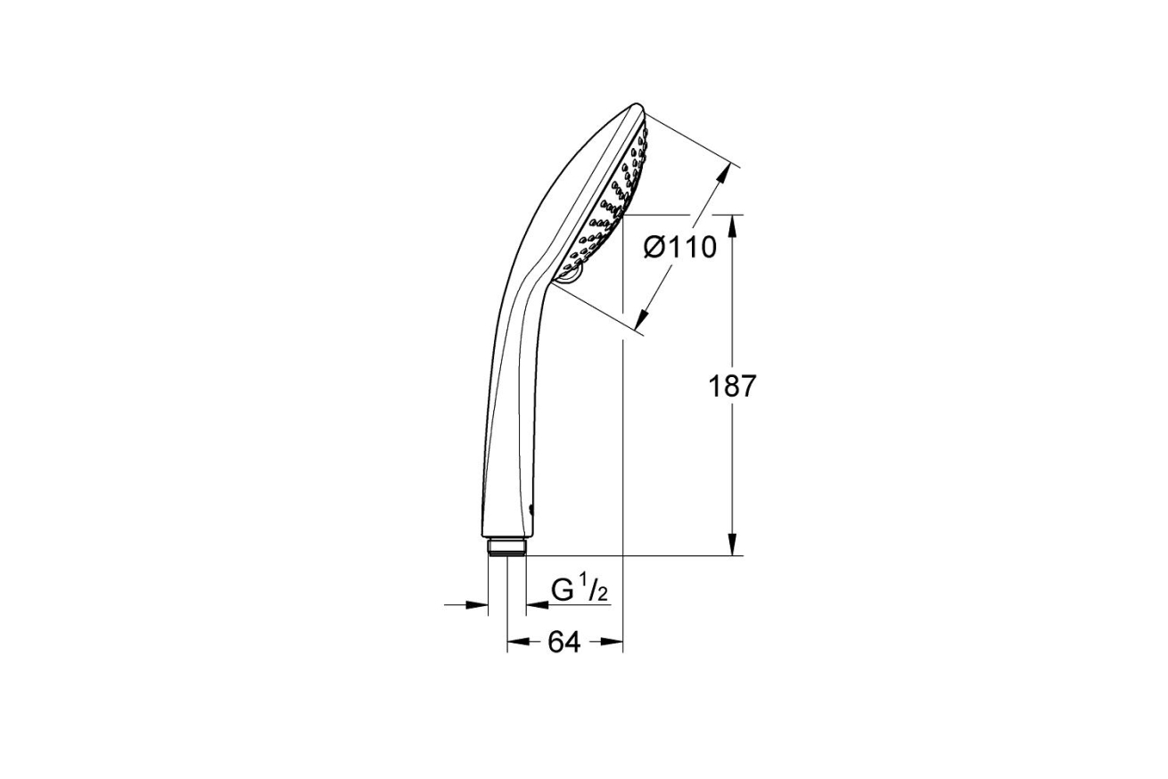 Ручной душ GROHE Euphoria 110 Champagne, 3 режима, хром (27222000)