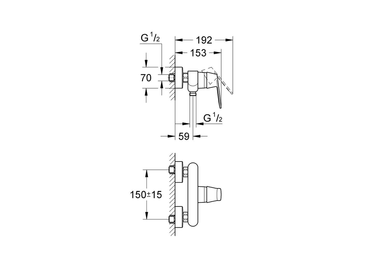 Смеситель для душа GROHE Eurosmart Cosmopolitan, хром (32837000)
