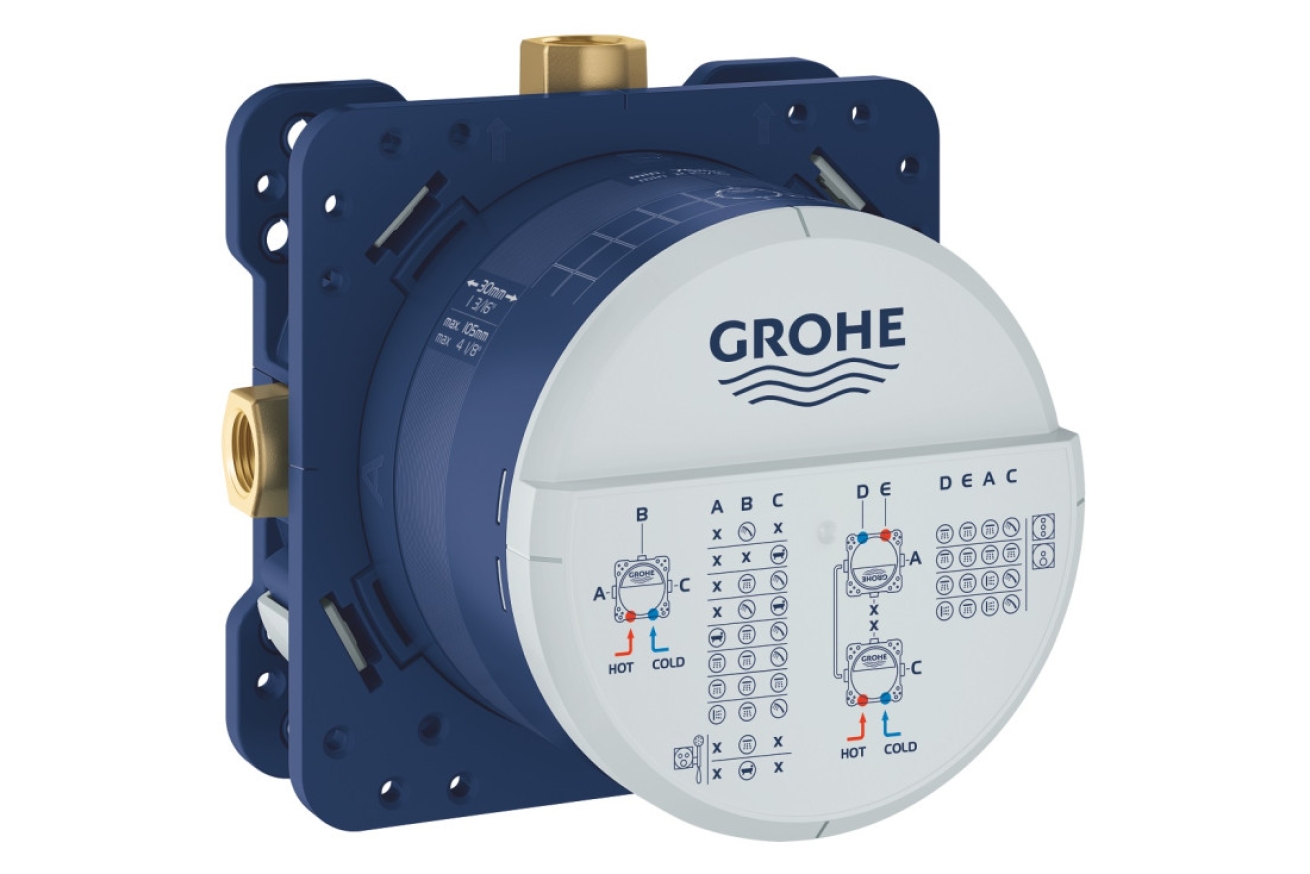 Душевая система GROHE Essence со смесителем для ванны, темный графит матовый (25287AL0)