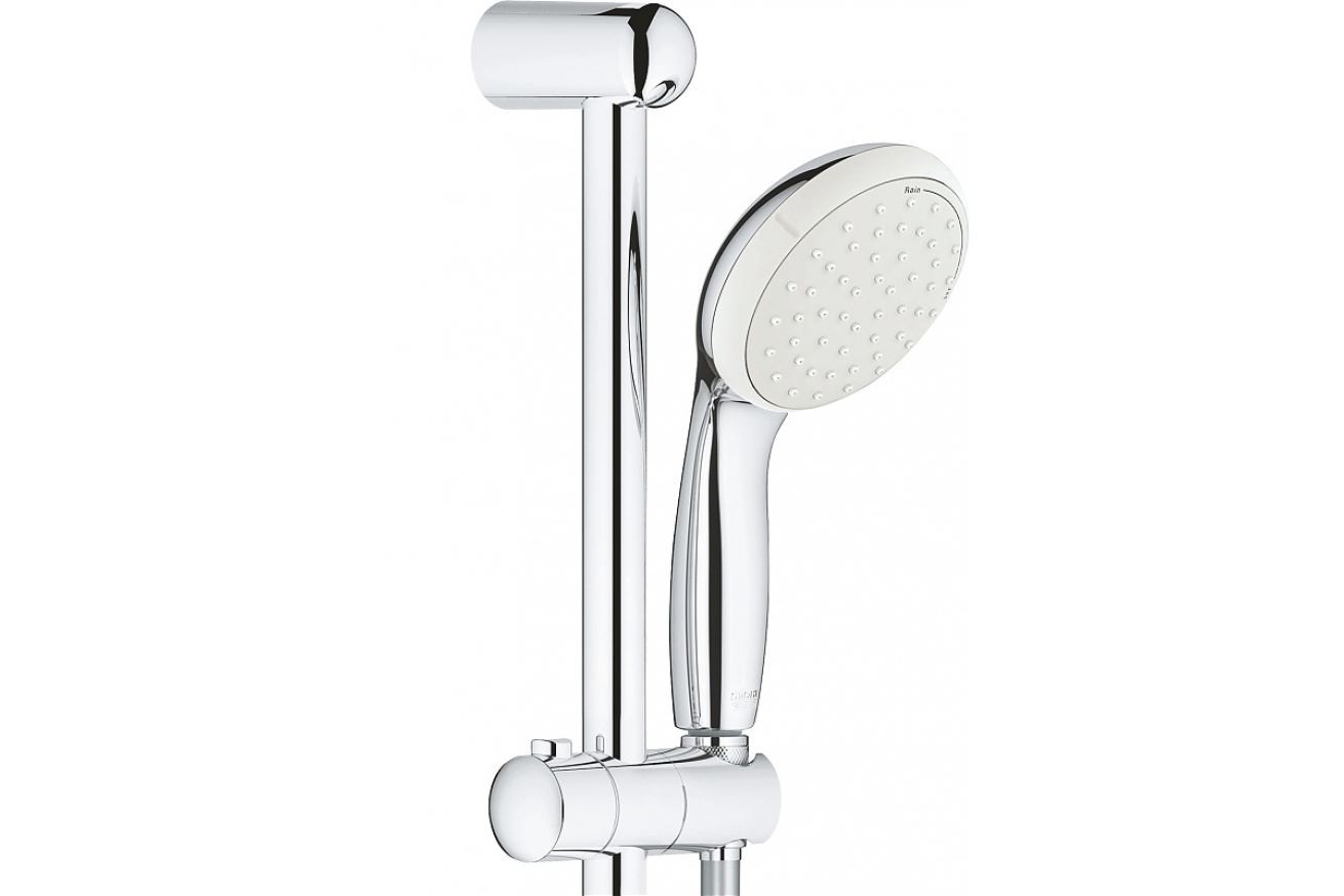 Душевой гарнитур GROHE Tempesta 100, 2 режима струи, душевая штанга 600 мм, 9,5 л/мин, хром (26162001)