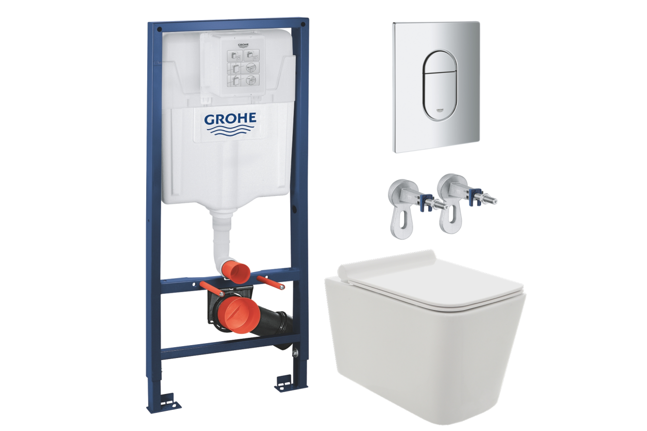Комплект инсталляции GROHE Rapid SL NW0145/S с унитазом AQUAme AQM2003 и сиденьем с микролифтом (NW0275)