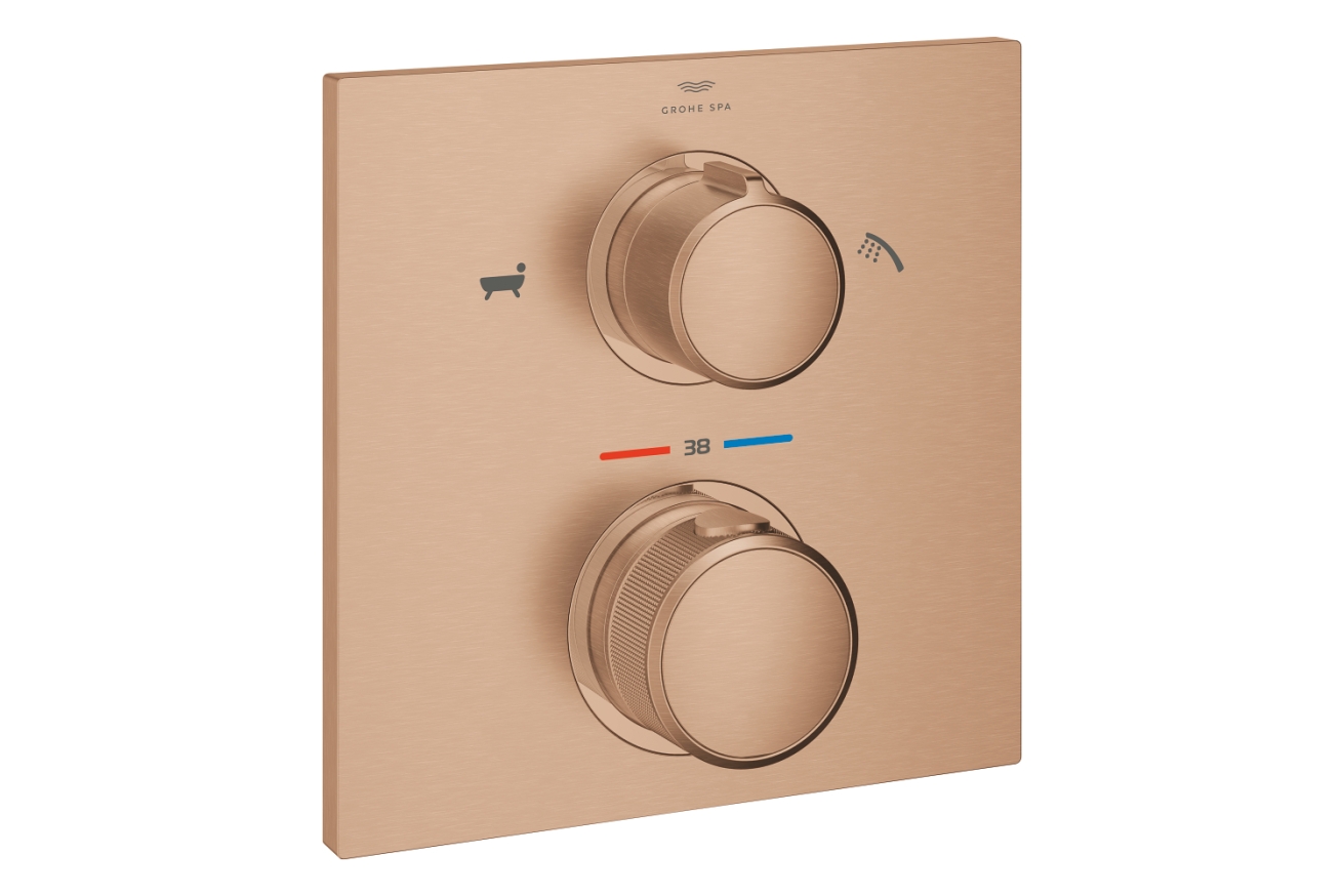 Внешняя часть термостата для ванны GROHE Allure скрытого монтажа на 2 потребителя, квадратная, теплый закат матовый (19446DL2)