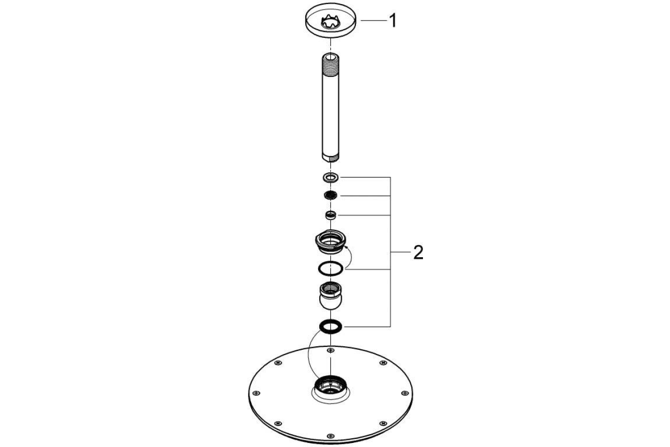 Верхний душ GROHE Rainshower Cosmopolitan Metal 210, 8,5 л/мин, 1 режим, 142 мм, хром (26063000)