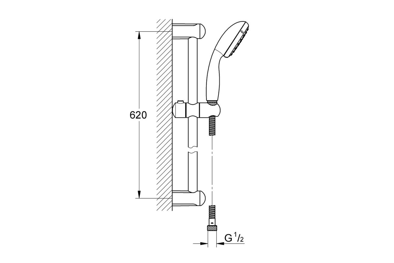 Комплект смесителей GROHE Eurosmart с душевым гарнитуром, хром (124446)