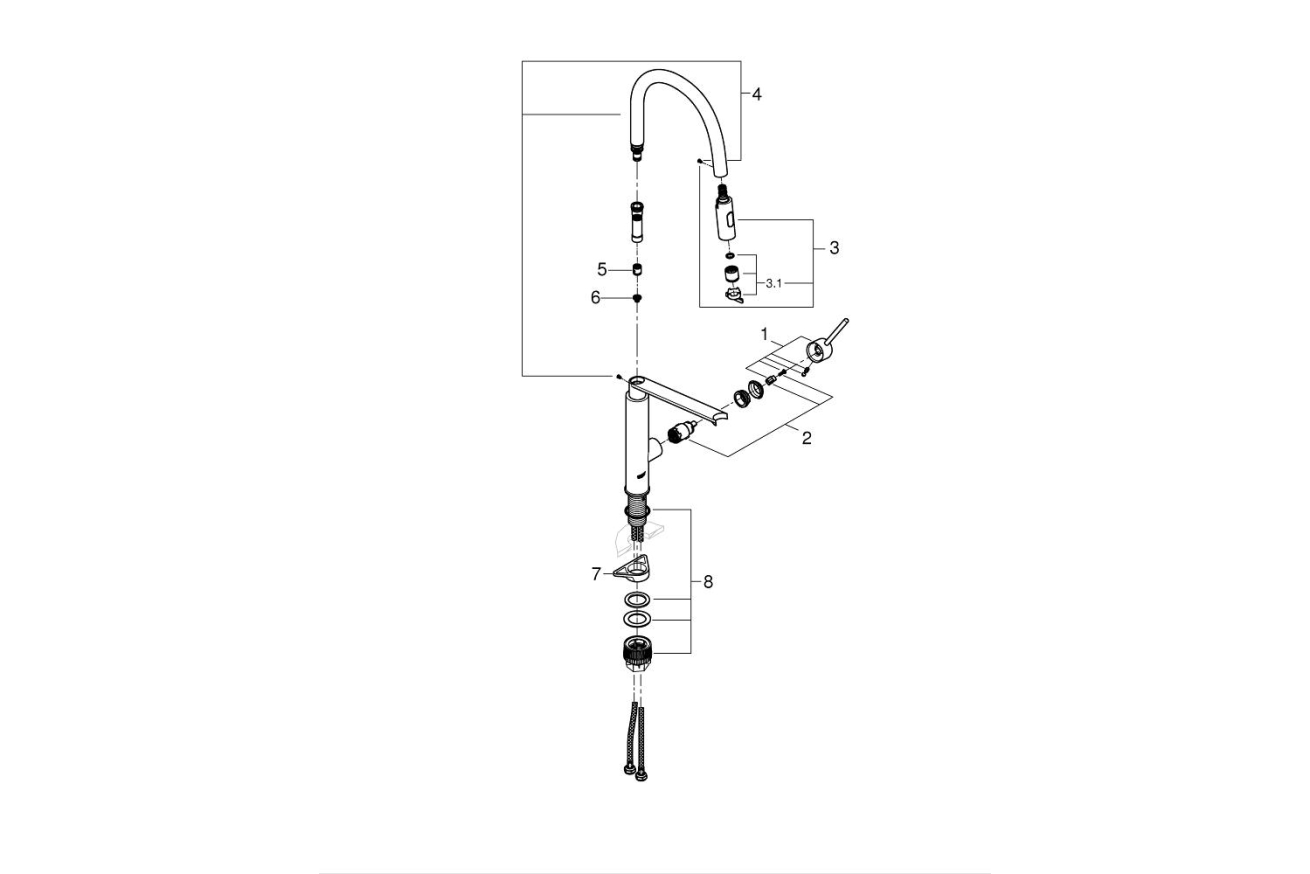 Смеситель для кухни GROHE Concetto профессиональный, хром (31491000)