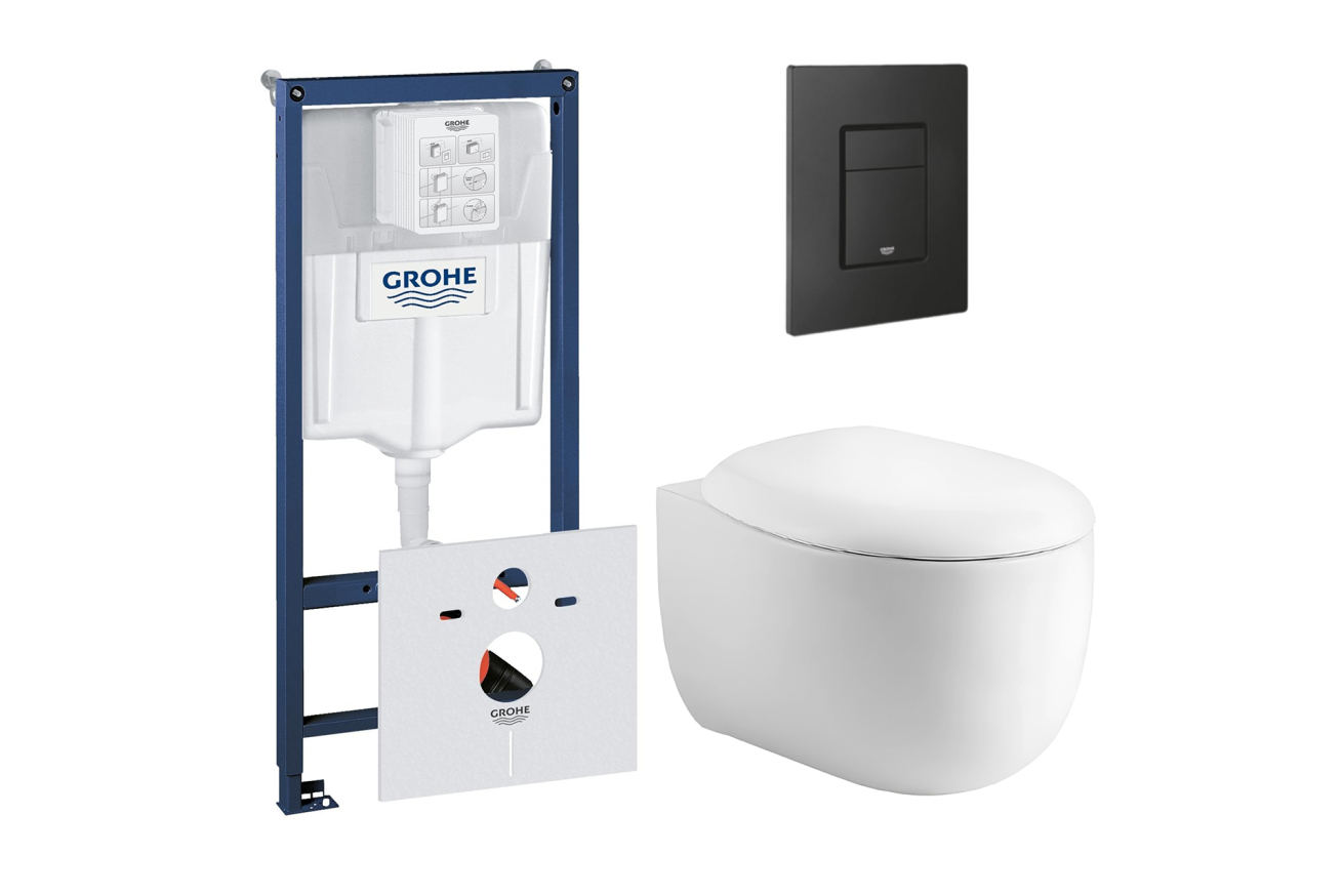 Комплект инсталляции GROHE 38811KF0 с унитазом Aquatek АЛЬТАИР и сиденьем с микролифтом (NW0154)