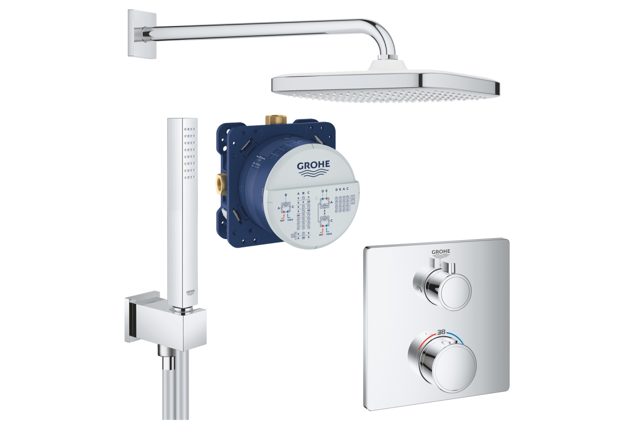 Душевая система GROHE Tempesta 250 Cube с термостатом для душа, хром (NSB0165)