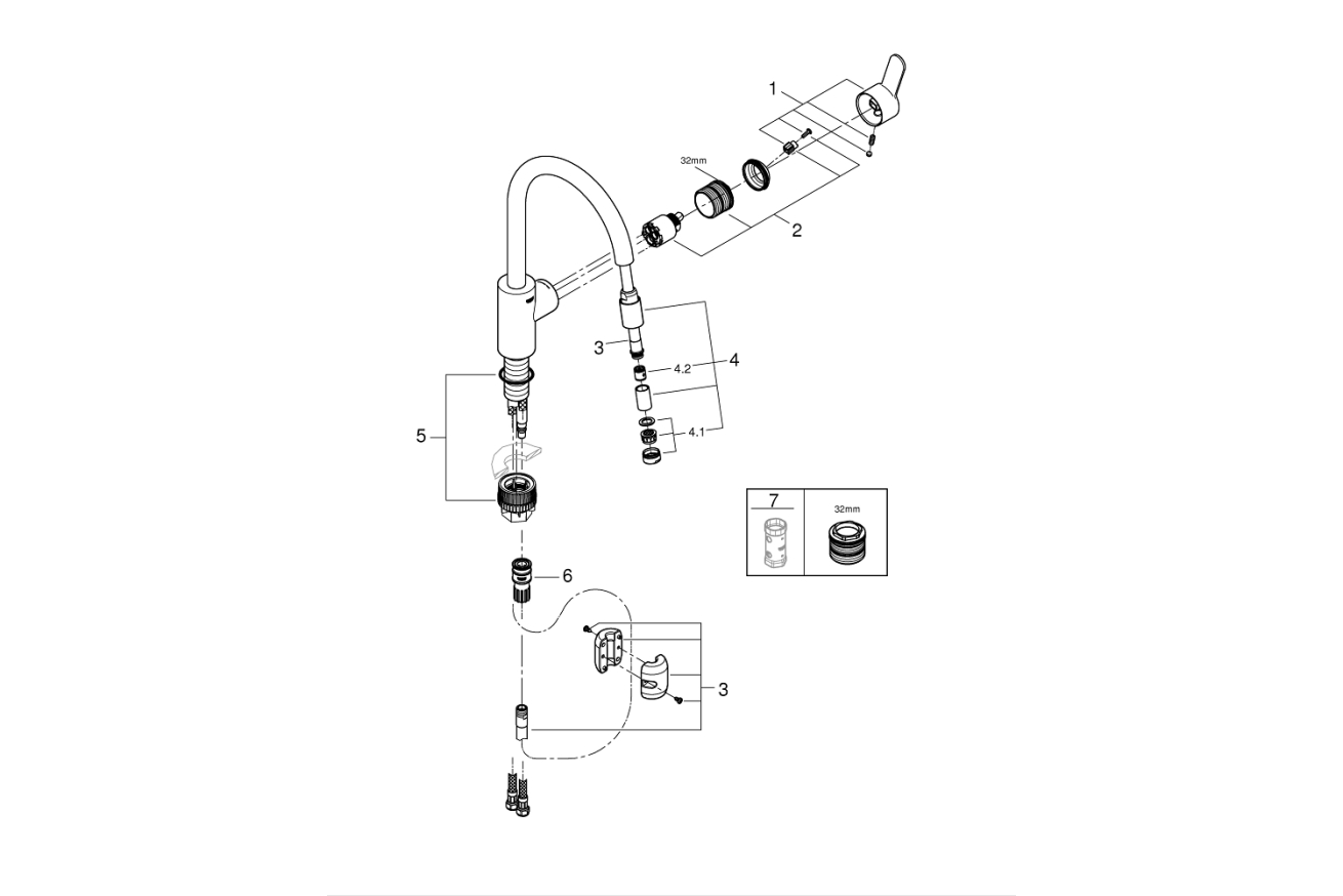 Смеситель для кухни GROHE Eurostyle Cosmopolitan, хром (31126004)