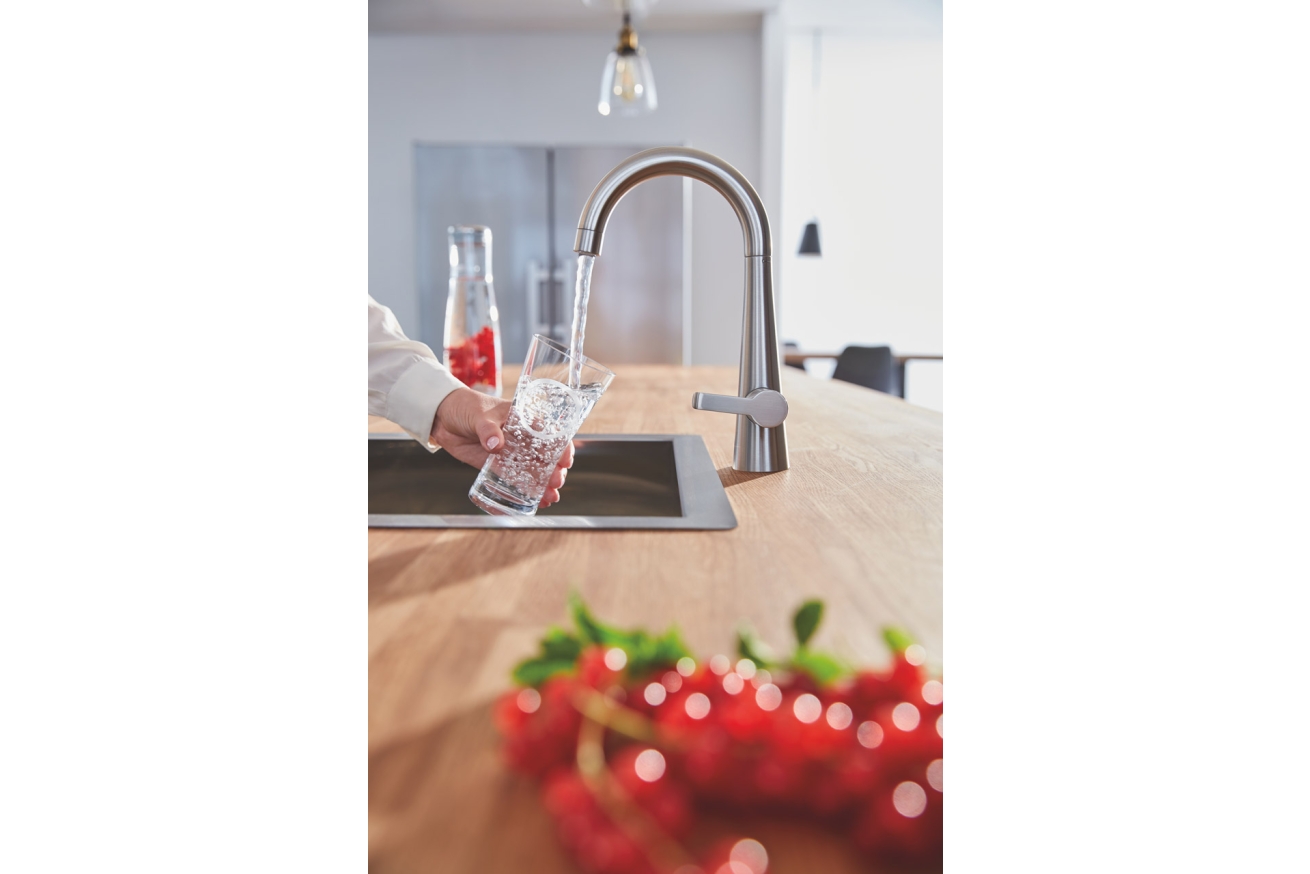 Кран для кухонной мойки GROHE Zedra для фильтрованной воды, без функции смешивания, суперсталь (30026DC2)