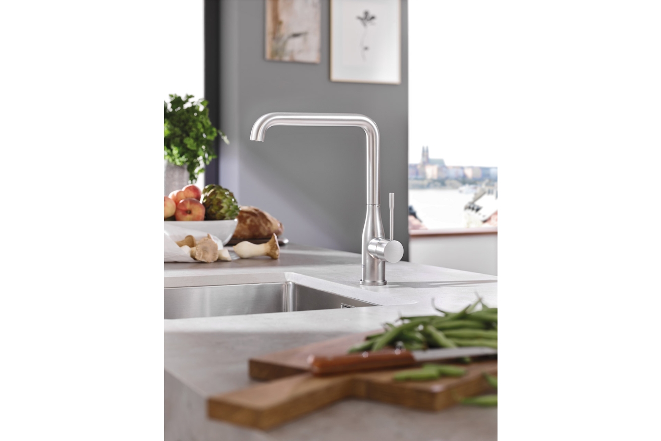 Смеситель для кухонной мойки GROHE Essence с поворотным изливом, суперсталь (30269DC0)