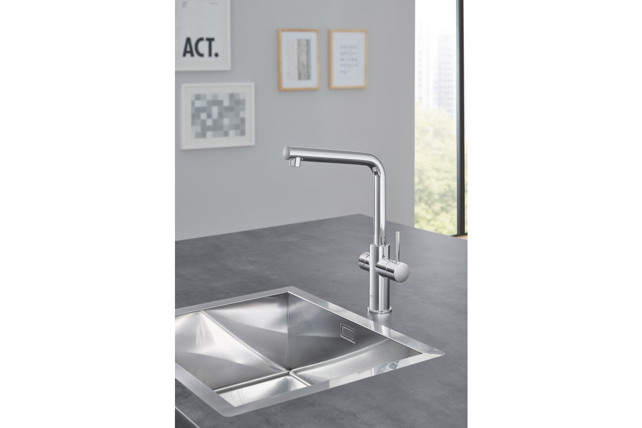 Комплект для кухни GROHE Red Duo с L-образным смесителем, бойлером L-Size и фильтром, хром (30325001)