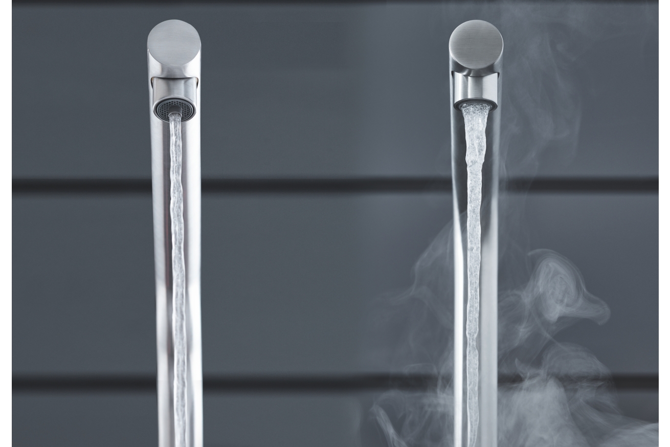 Комплект для кухни GROHE Red Duo с L-образным смесителем, бойлером L-Size и фильтром, суперсталь (30325DC1)