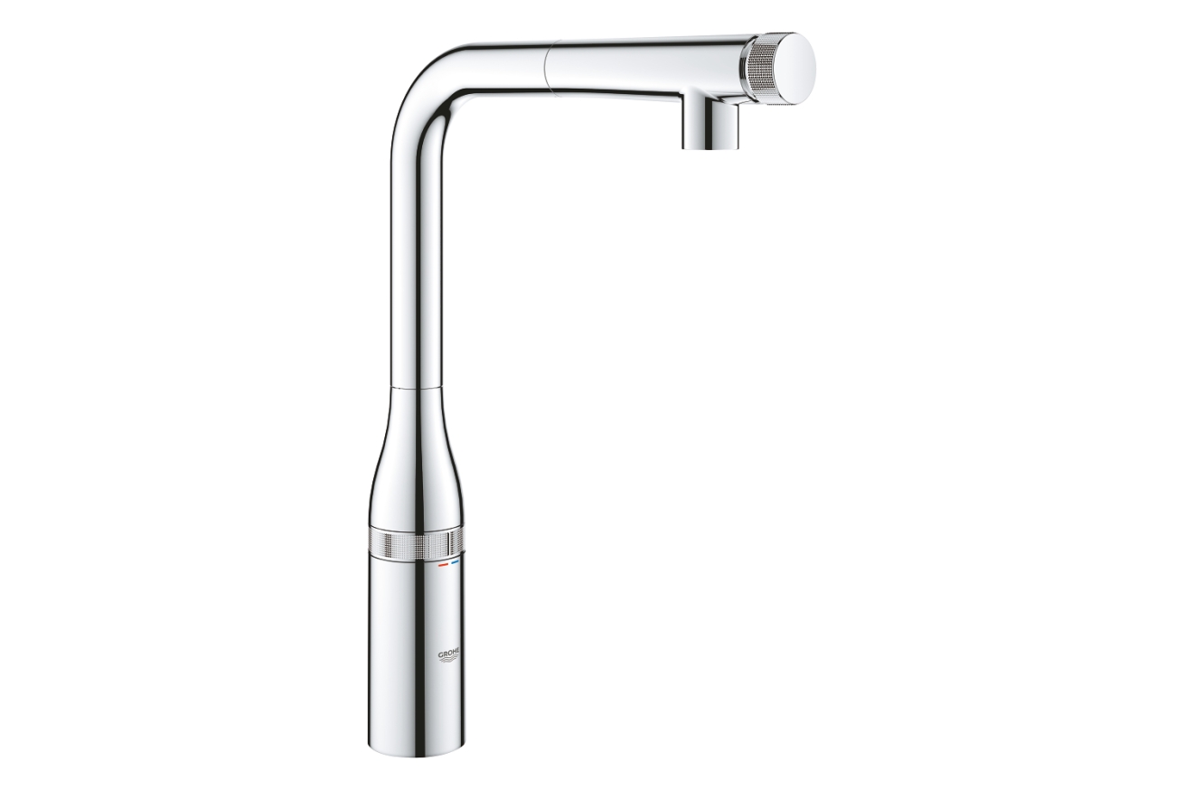 Смеситель для кухни GROHE Accent SmartControl с вытяжным L-образным изливом, хром (30444000)