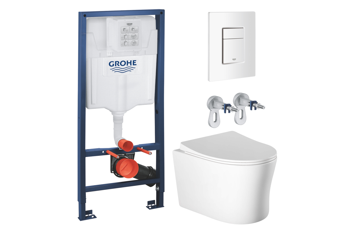 Комплект инсталляции GROHE Rapid SL 38772SH0 с унитазом Aquatek НИКА AQ2009-00 и сиденьем с микролифтом (NW0327)