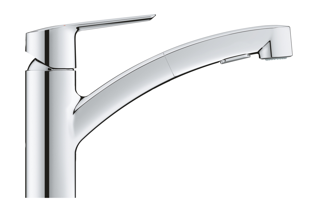 Смеситель для кухни GROHE Start QuickFix с низким вытяжным изливом, хром (30531001)