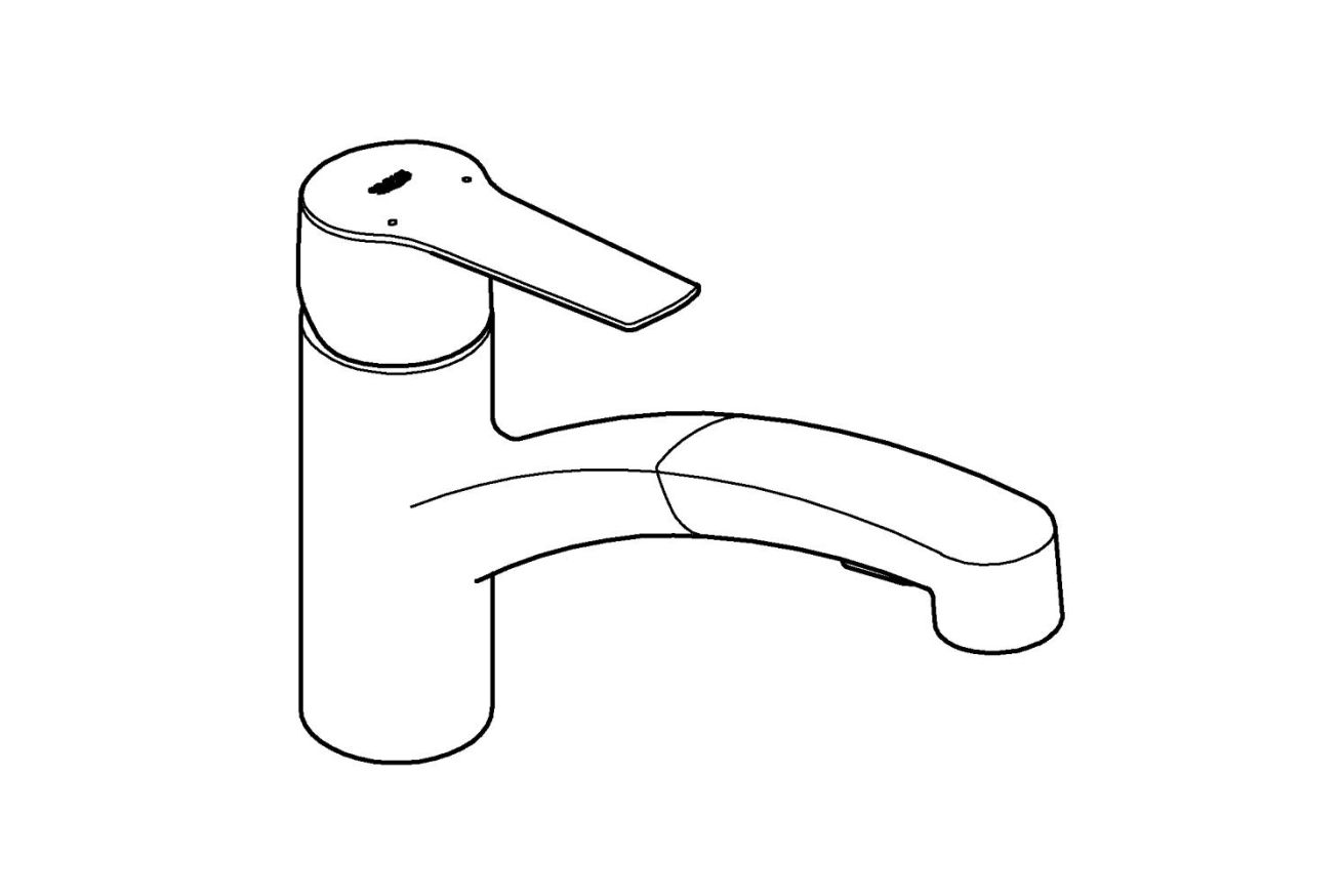 Смеситель для кухни GROHE Start QuickFix с низким вытяжным изливом, хром (30531001)