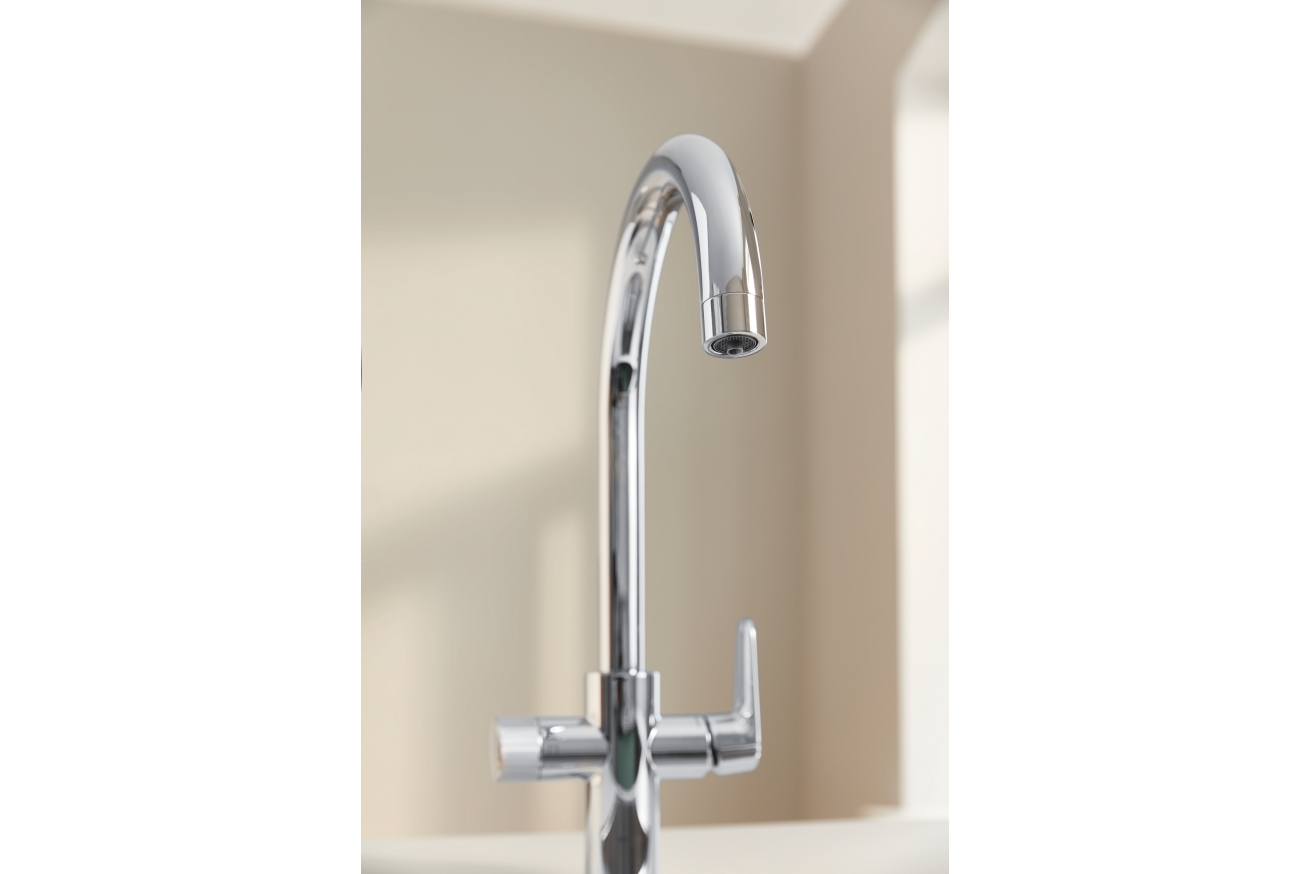 Смеситель для кухонной мойки GROHE Blue Pure BauCurve с функцией фильтрации, с фильтром в комплекте, хром (30581000)