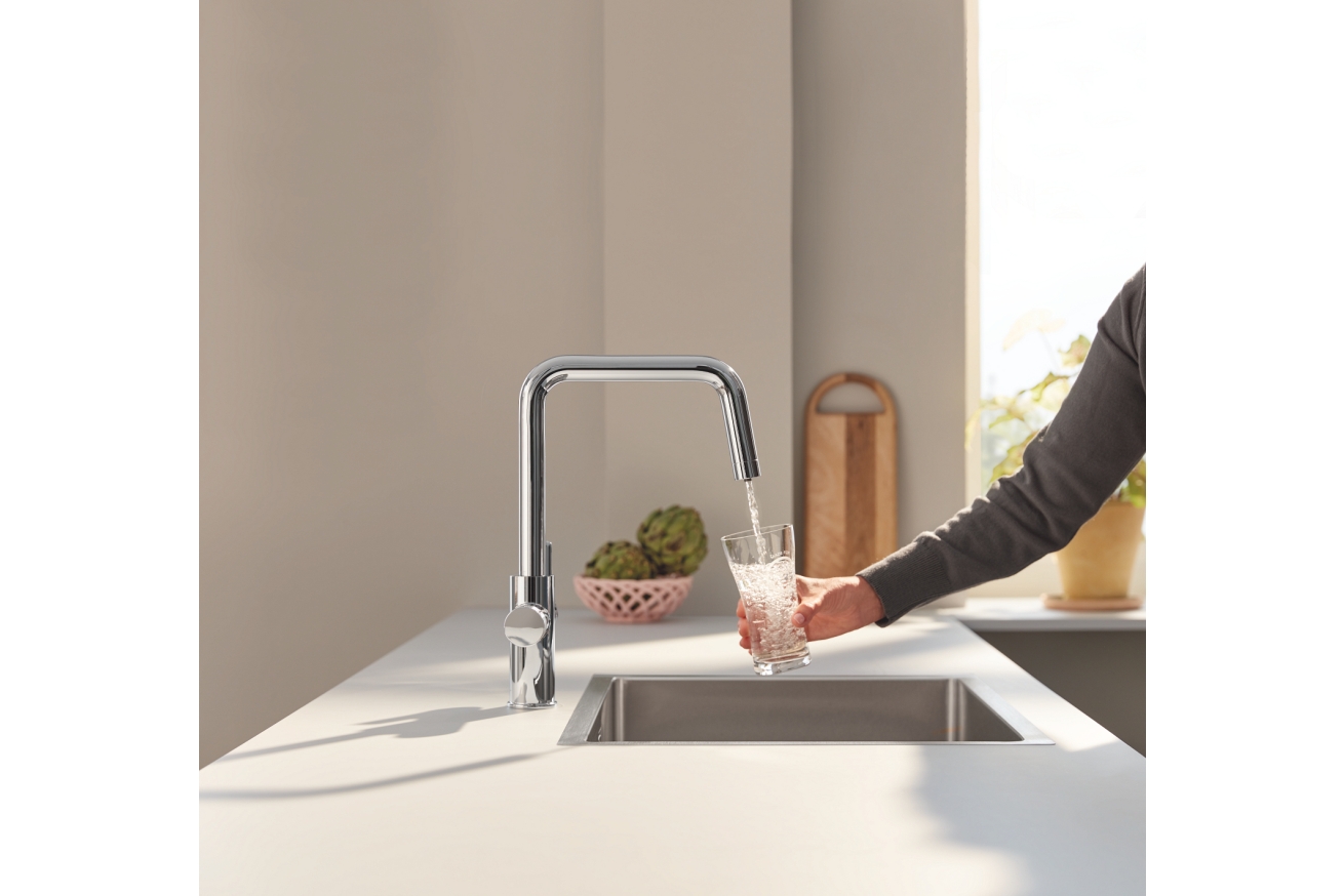 Смеситель для кухонной мойки GROHE Blue Pure Eurosmart с функцией фильтрации, с фильтром в комплекте, хром (30584000)