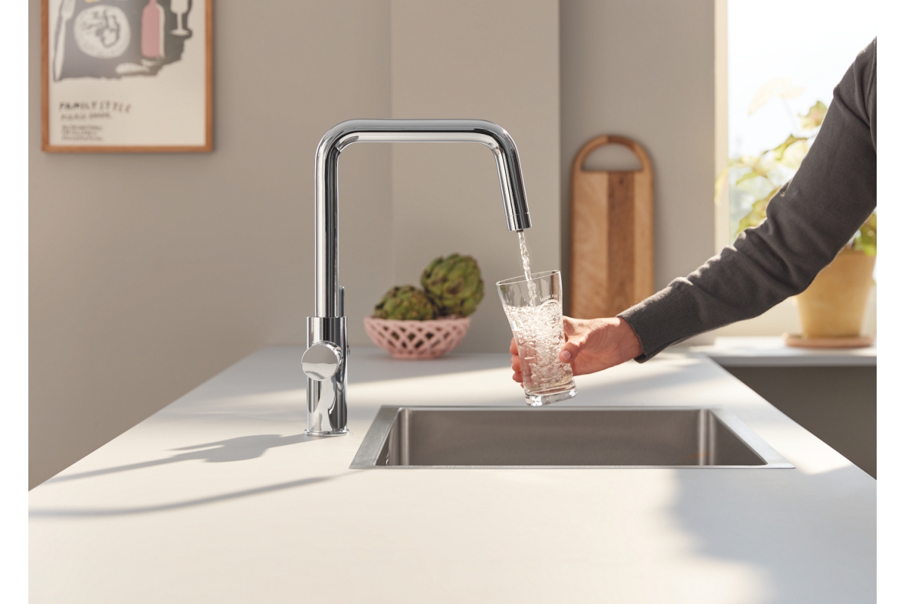 Смеситель для кухонной мойки GROHE Blue Pure Eurosmart с функцией фильтрации, с фильтром в комплекте, хром (30584000)