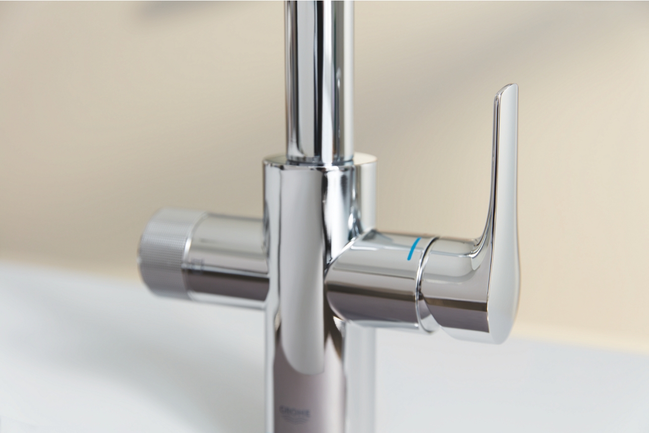 Смеситель для кухонной мойки GROHE Blue Pure Eurosmart с функцией фильтрации, с фильтром в комплекте, хром (30584000)