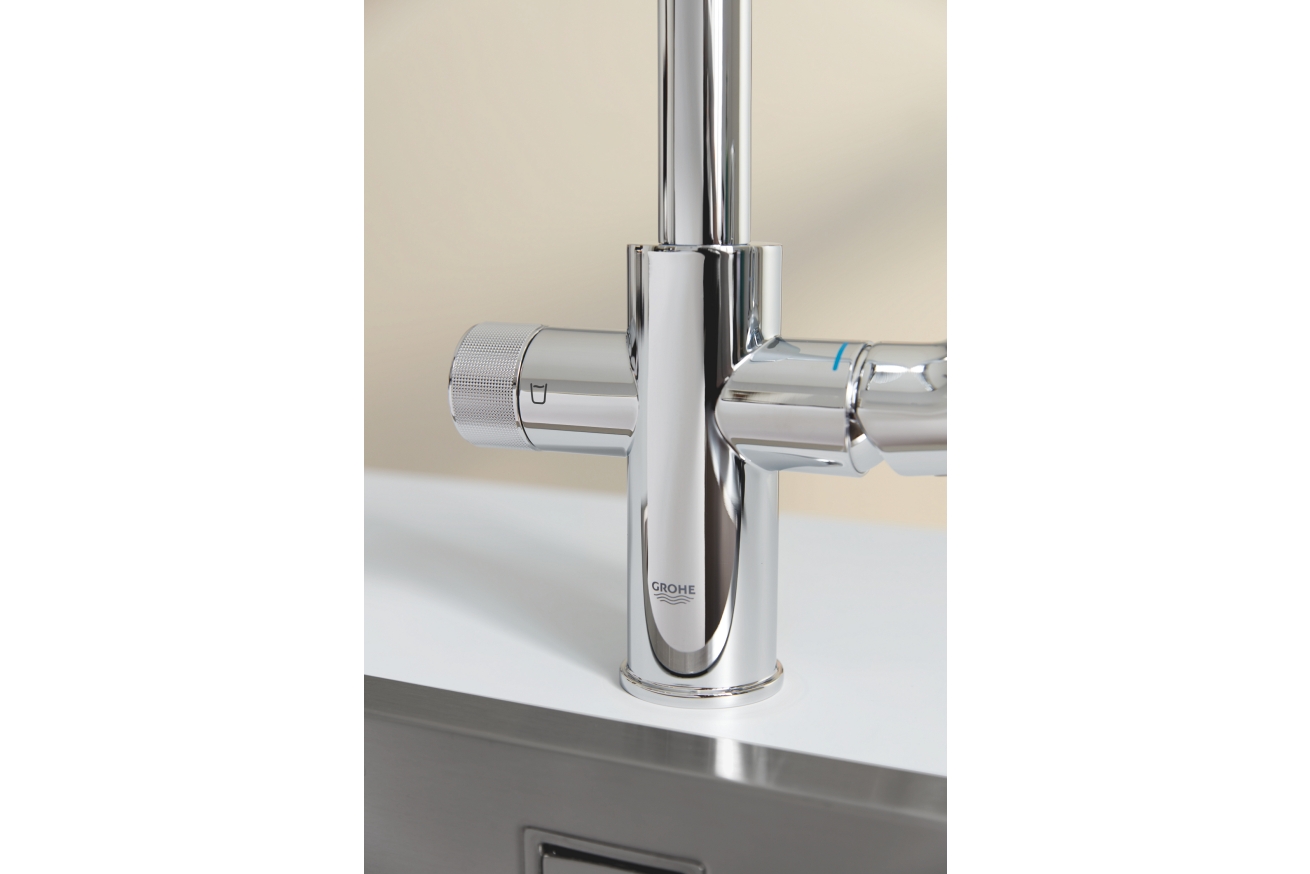 Смеситель для кухонной мойки GROHE Blue Pure Minta с функцией фильтрации, с фильтром в комплекте, хром (30589000)