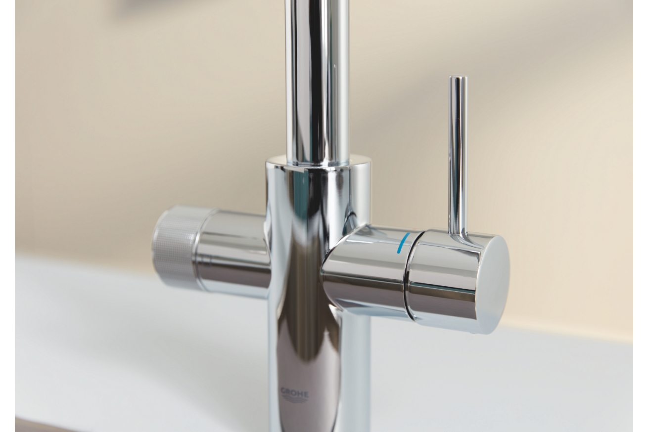 Смеситель для кухонной мойки GROHE Blue Pure Minta с функцией фильтрации, с фильтром в комплекте, хром (30589000)