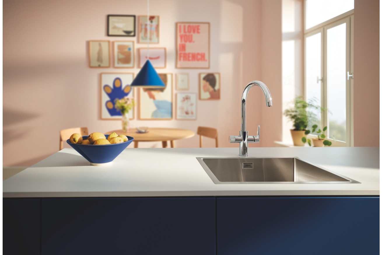 Смеситель для кухни GROHE Blue Pure Start с функцией фильтрации, с фильтром Ultrasafe в комплекте, хром (30594000)
