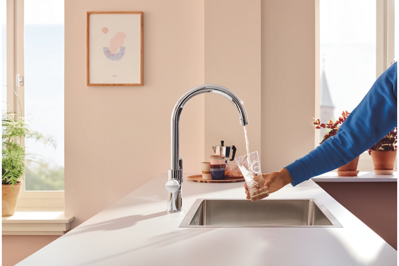 Смеситель для кухни GROHE Blue Pure Start с функцией фильтрации, с фильтром Ultrasafe в комплекте, хром (30594000)