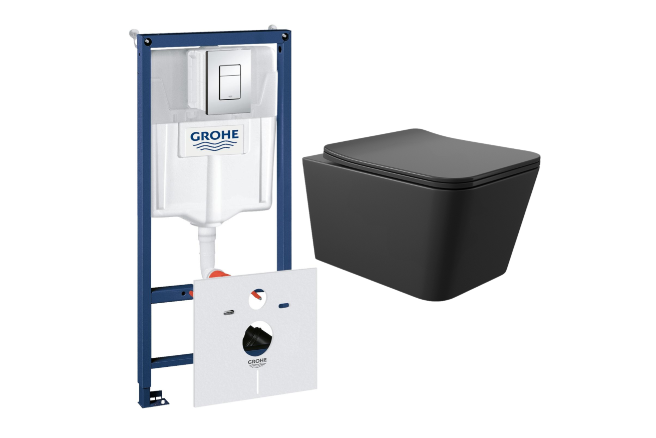 Комплект инсталляции GROHE Rapid SL 38775001 с унитазом Aqueduto MACIO MAC0140 и сиденьем с микролифтом (NW0239)