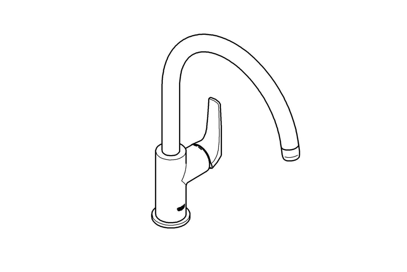 Смеситель для кухни GROHE BauFlow, хром (31230000)