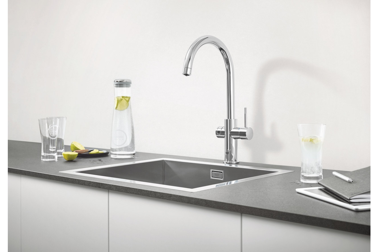 Смеситель для кухни GROHE Blue Professional с функцией фильтрации, с системой охлаждения и газирования воды, Wi-Fi, хром (31323002)