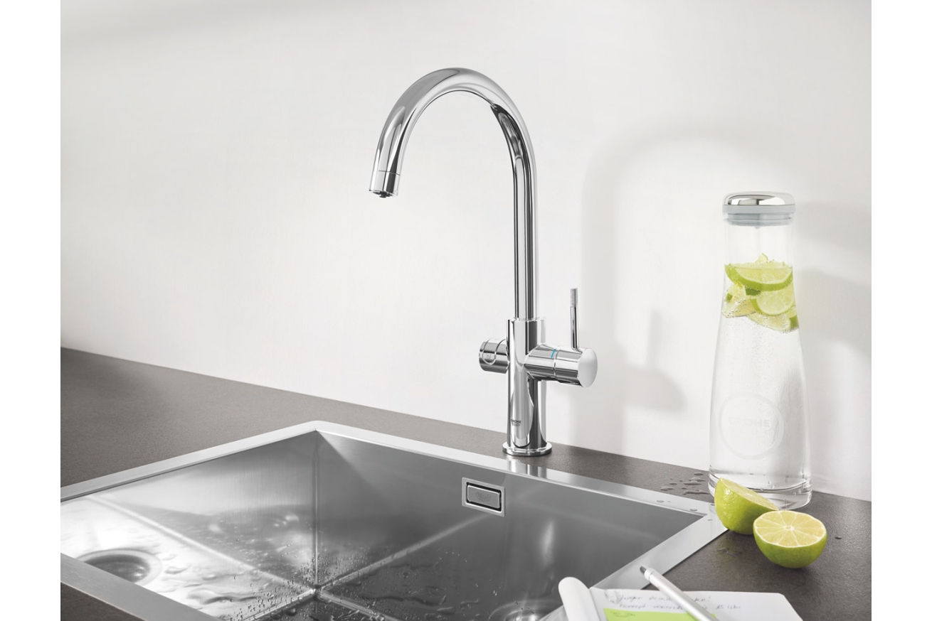 Смеситель для кухни GROHE Blue Professional с функцией фильтрации, с системой охлаждения и газирования воды, Wi-Fi, хром (31323002)