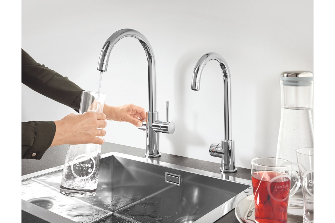 Смеситель для кухни GROHE Blue Professional с функцией фильтрации, с системой охлаждения и газирования воды, Wi-Fi, хром (31323002)