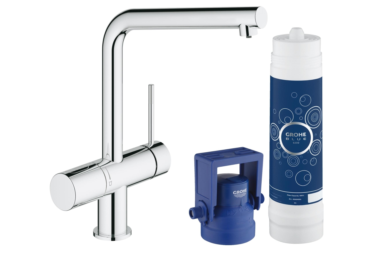 Смеситель для кухни GROHE Blue Pure Minta с функцией фильтрации, с фильтром в комплекте, хром (31345002)