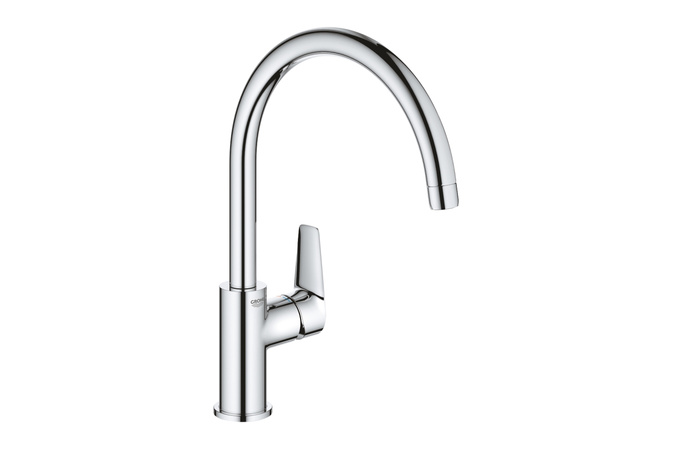 Смеситель для кухни GROHE Start Edge с высоким C-образным изливом, хром (31369001)