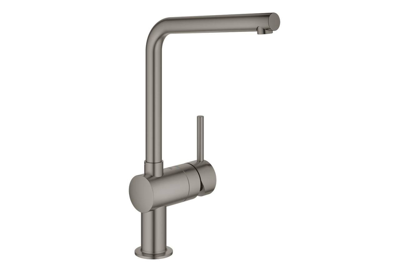 Смеситель для кухни GROHE Minta с поворотным L-изливом, темный графит матовый (31375AL0)