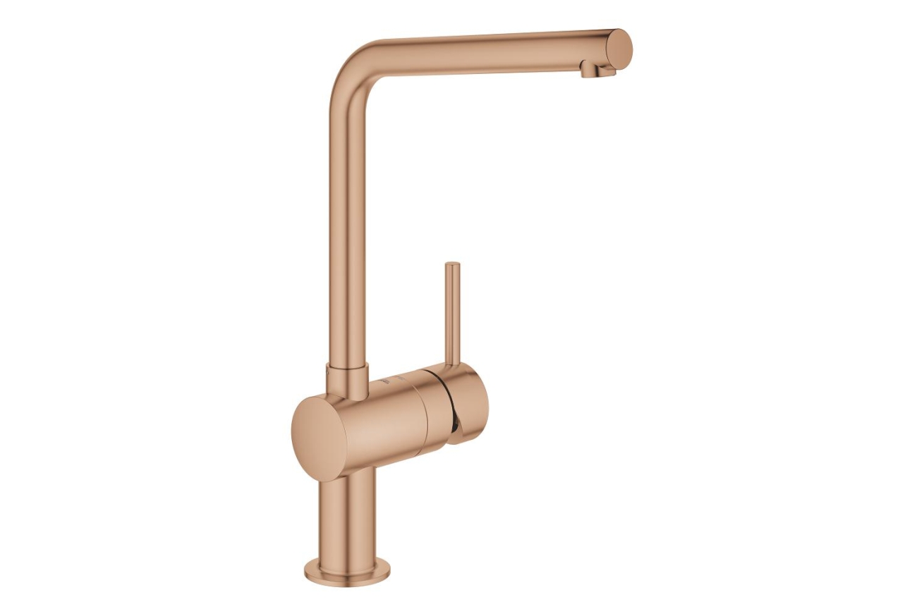 Смеситель для кухни GROHE Minta с поворотным L-изливом, теплый закат матовый (31375DL0)
