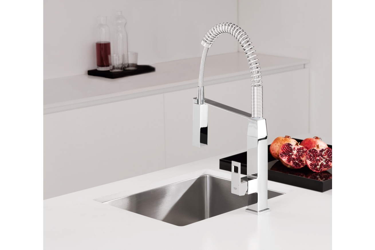 Смеситель для кухонной мойки GROHE Eurocube профессиональный, хром (31395000)
