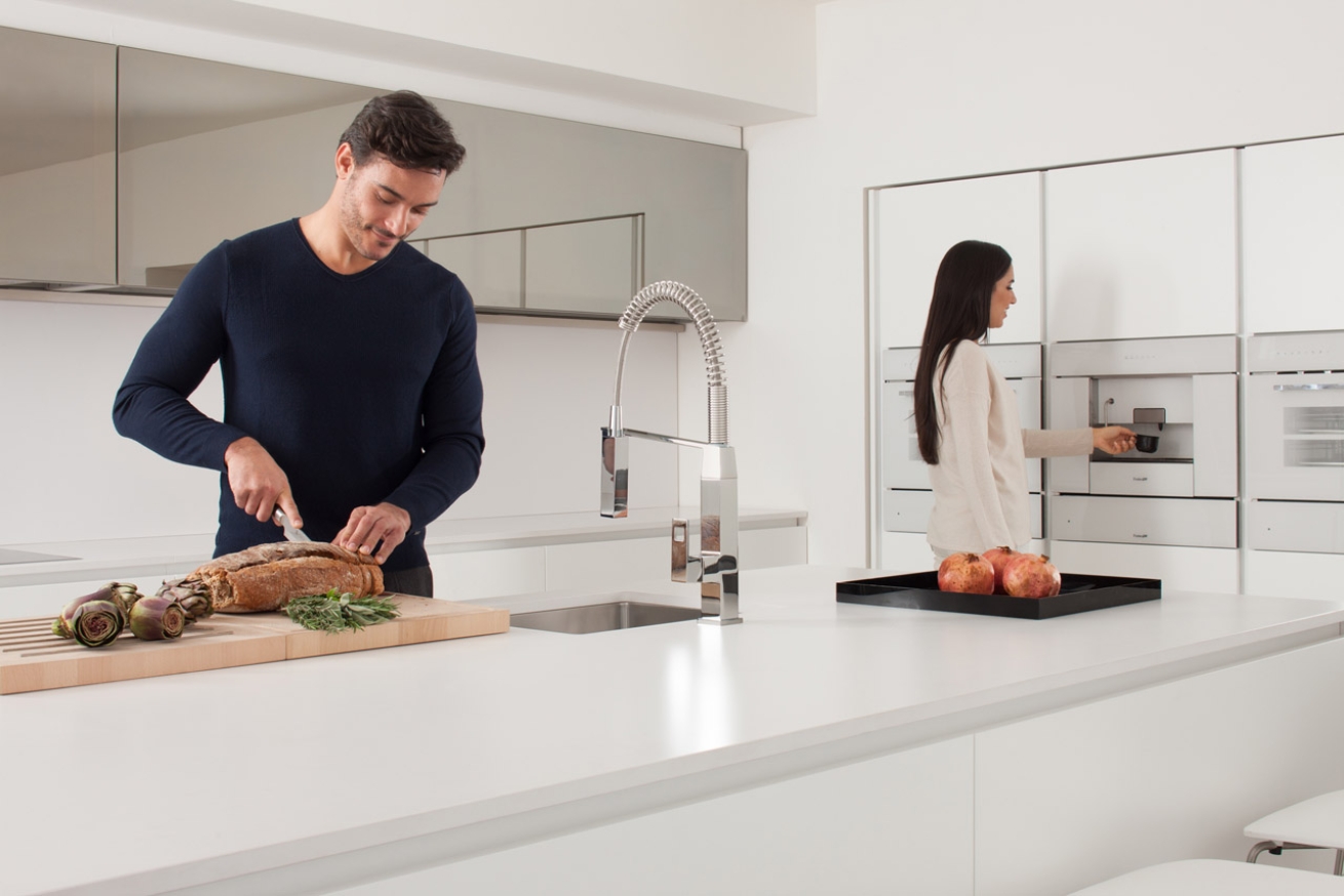 Смеситель для кухонной мойки GROHE Eurocube профессиональный, хром (31395000)
