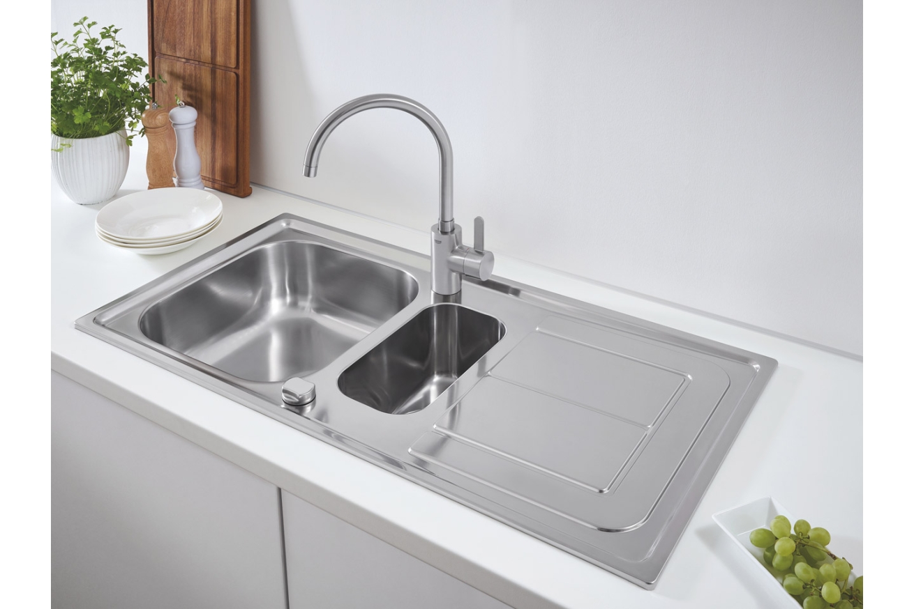 Мойка GROHE из нержавеющей стали с корзинчатым вентилем, оборачиваемая, K300 60 -S 97/50 1.5 (31564SD0)