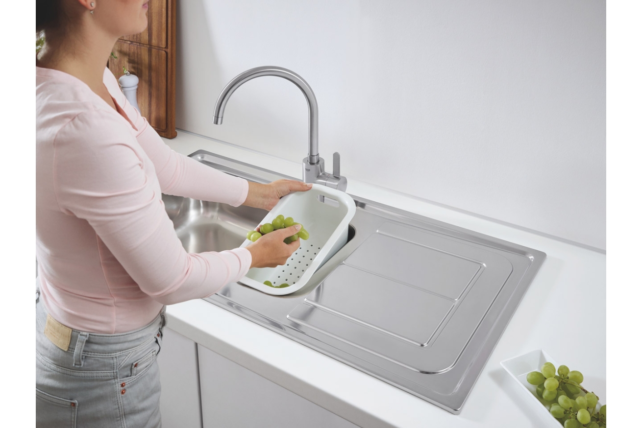 Мойка GROHE из нержавеющей стали с корзинчатым вентилем, оборачиваемая, K300 60 -S 97/50 1.5 (31564SD0)