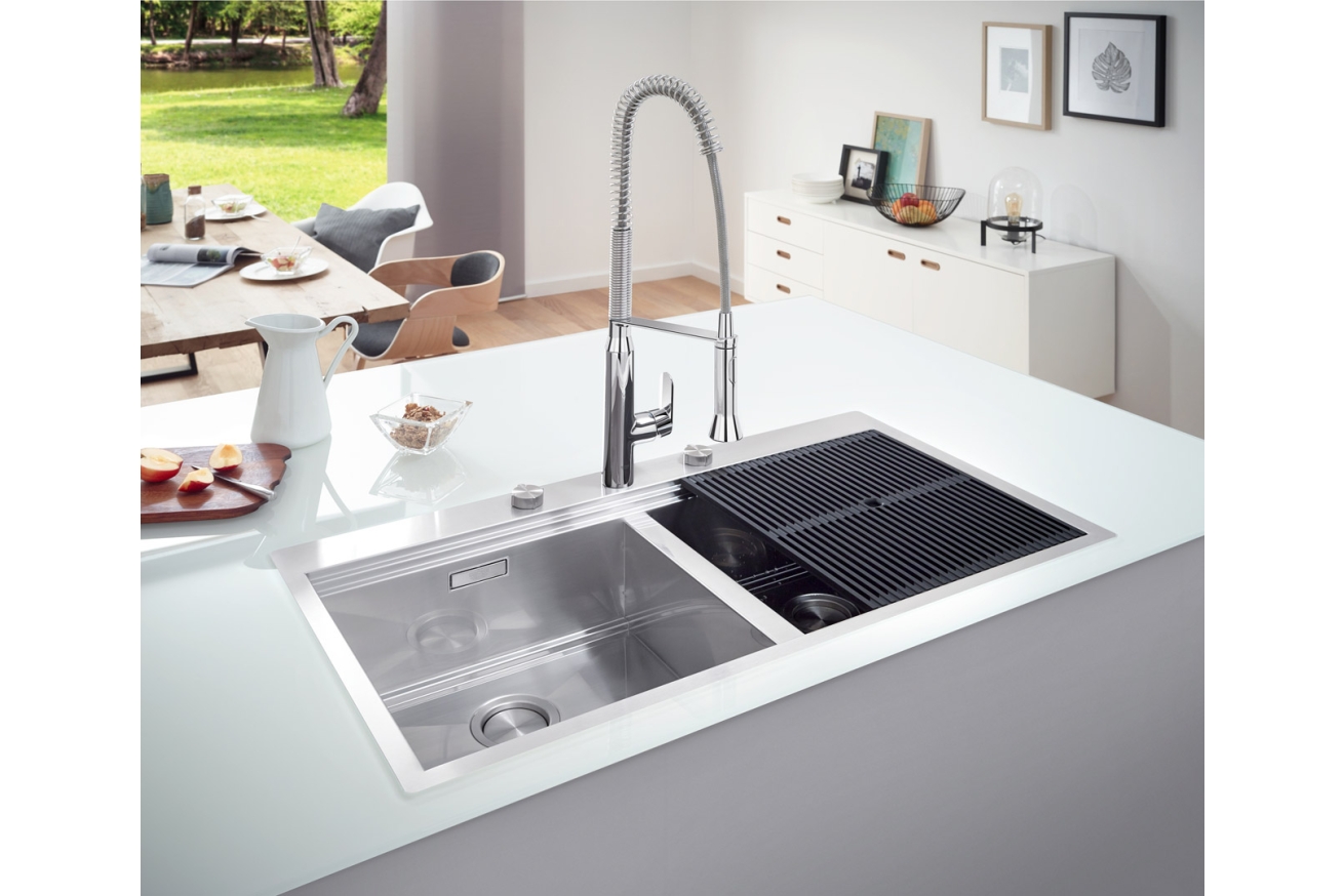 Мойка GROHE из нержавеющей стали, 2 чаши, без корзинчатого вентиля, K800 120-S 102,4/56 2.0 (31585SD0)