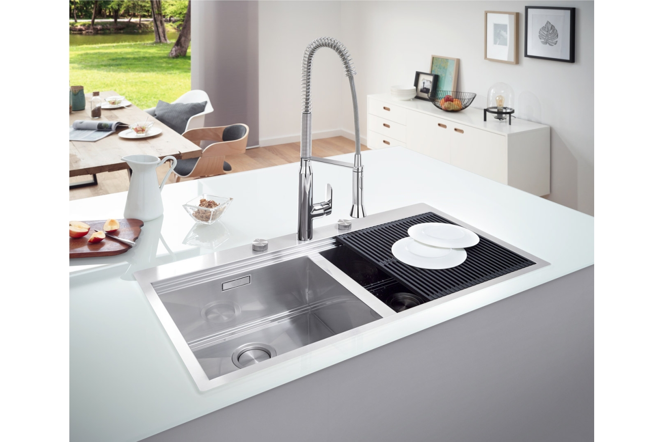 Мойка GROHE из нержавеющей стали, 2 чаши, без корзинчатого вентиля, K800 120-S 102,4/56 2.0 (31585SD0)