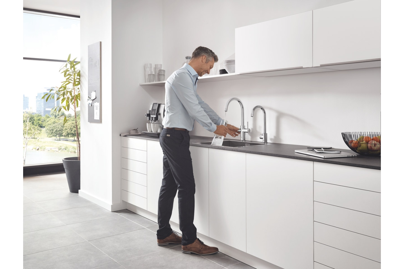Смеситель для кухни GROHE Blue Professional с системой фильтрации, охлаждения и газирования воды, хром (31607002)