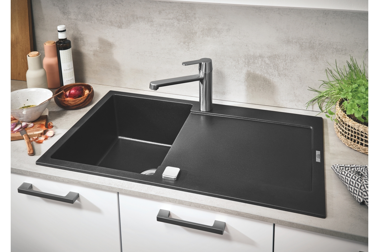 Мойка GROHE K500 с одной чашей, 860 x 500 мм, черный гранит (31644AP0)